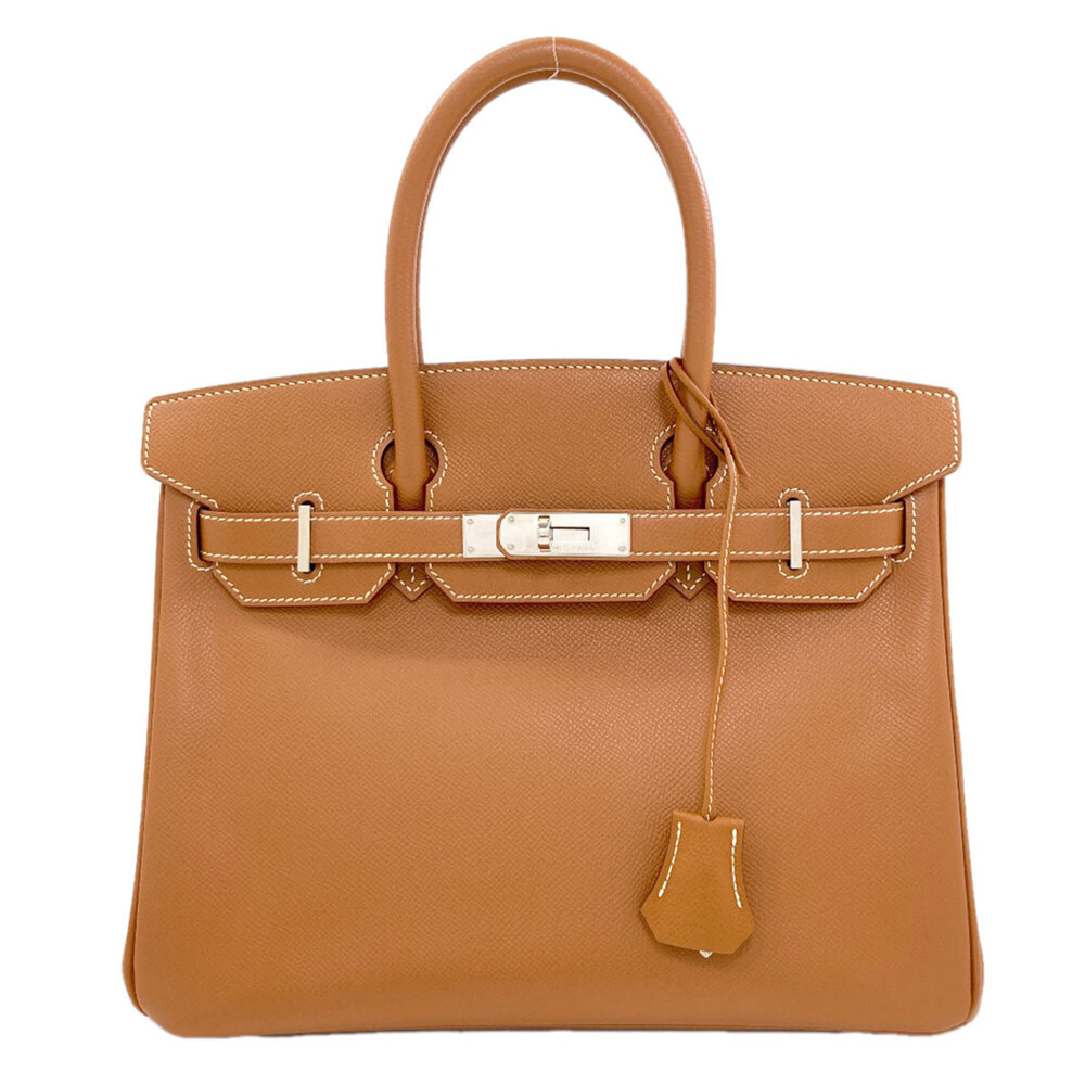 Hermes Birkin 30 Gold with Silver Hardware Handbag, Epsom Leather, Women's HE...